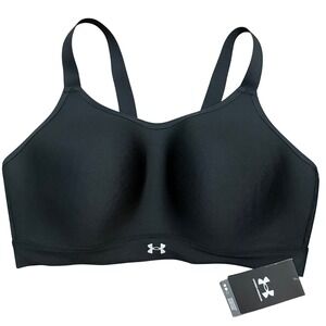 Under Armour Womens 1X Black UA Continuum Twist Mid Sports Bra Fitted Athletic